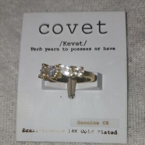 Covet Gold Plated Ring with Genuine CZ